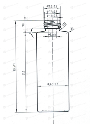 Флакон стеклянный 65 мл 20/410 прозрачный 65YB13104