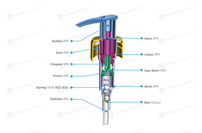 Дозатор 24/410 черный гладкий LILAC P507 (длина трубки 220 мм)