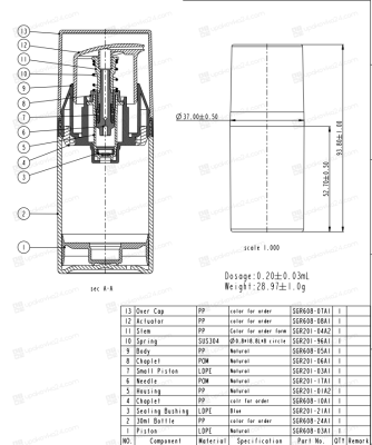Вакуумный диспенсер 30 мл черный матовый BF2291 (Velvet)